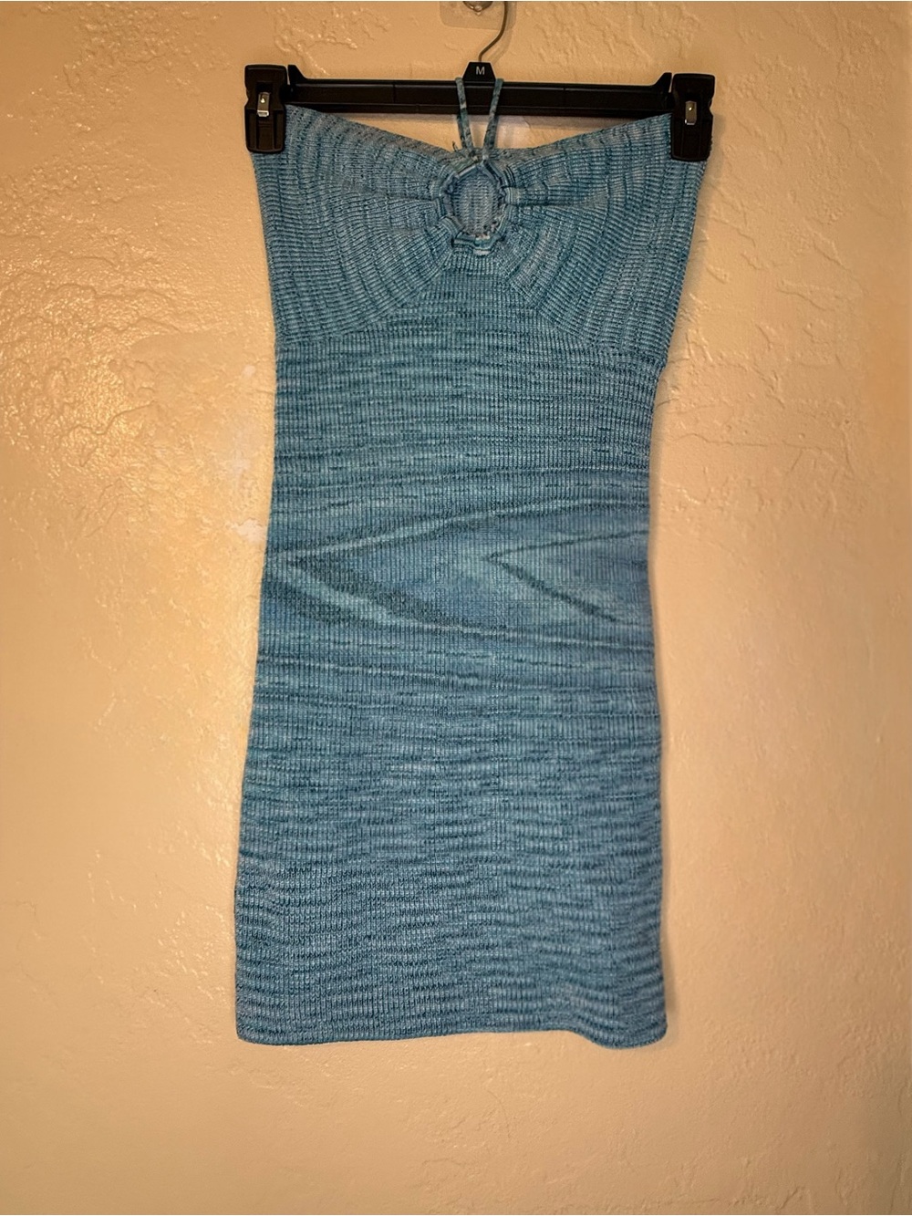 NWT Peppermayo Blue Knit Halter Mini Dress Size US 4